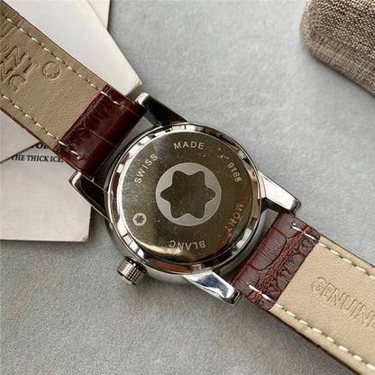 Montblanc Brown Leather Watch - Hình 7
