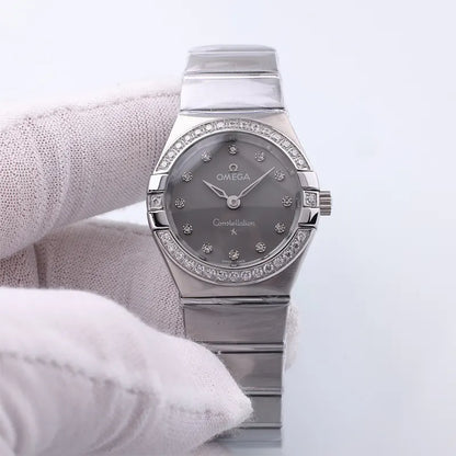 Omega Grey Dial Diamond Bezel - Hình 2