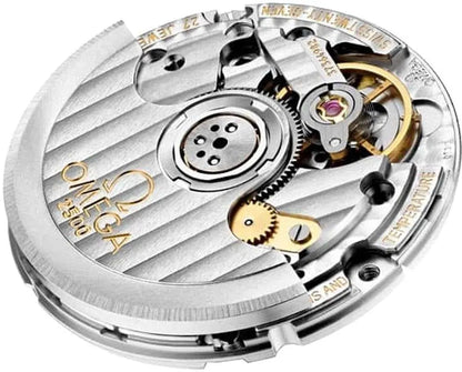 Omega Gold Dial Leather Watch - Hình 3