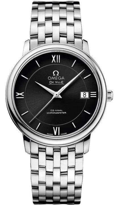 co Omega De Ville Black Dial Steel