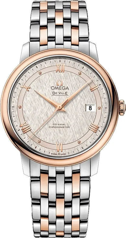 Omega Rose Gold Steel Silver Dial