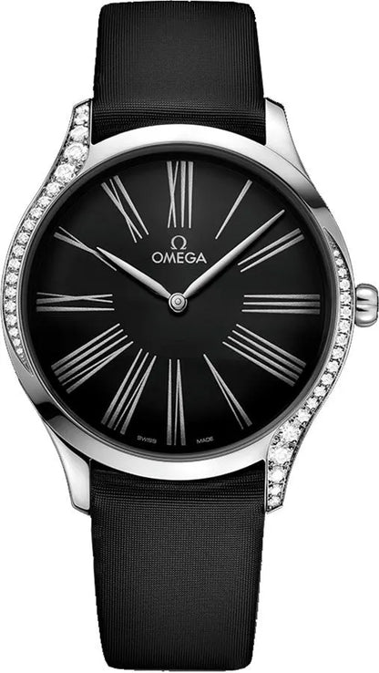 de Omega Diamond Bezel Black Strap