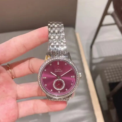 Pink Dial Diamond Watch - Hình 4