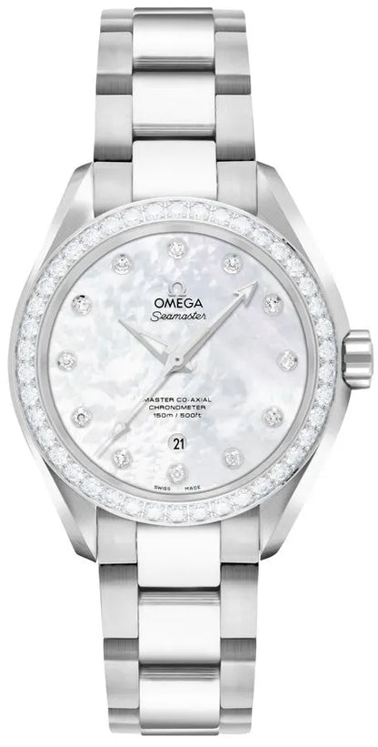 seamaster Omega Mother of Pearl Diamond Steel
