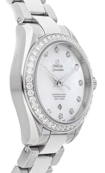 seamaster Omega Mother of Pearl Diamond Steel - Hình 3
