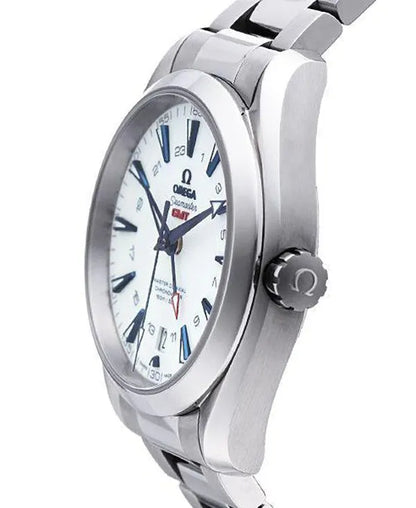 blue Omega Seamaster GMT White Dial - Hình 3