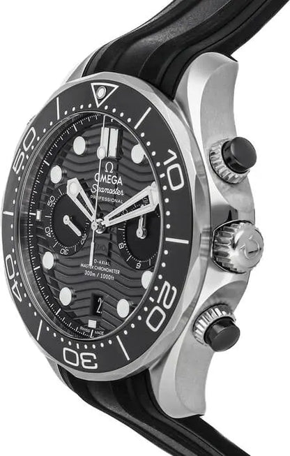 seamaster Omega Black Rubber Chronograph - Hình 2