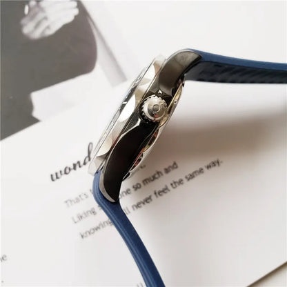 Omega Blue Rubber Watch - Hình 3