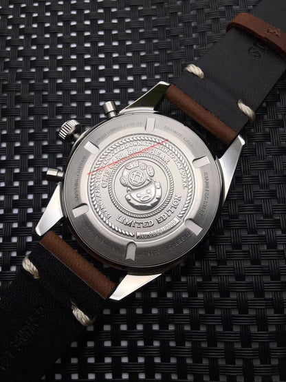 Oris Chronoris Blue Dial Brown Leather - Hình 3