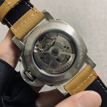 Panerai Luminor Black Dial Tan Strap - Hình 3