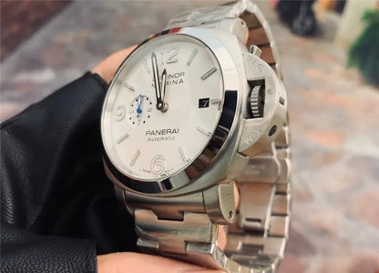 Panerai White Dial Steel Watch - Hình 5