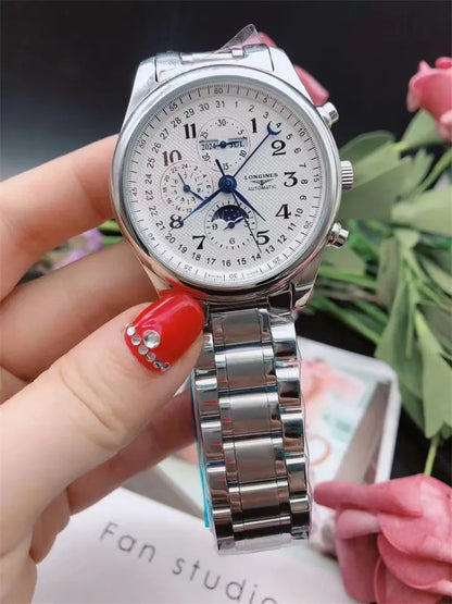 Longines Moonphase Silver Dial - Hình 2