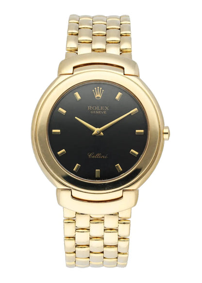 Rolex Cellini Black Dial Gold