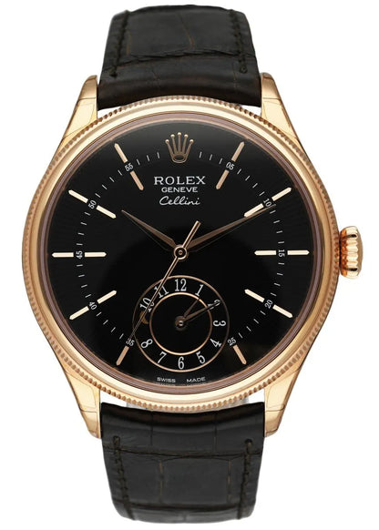 dial Rolex Cellini Black Rose Gold