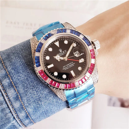 Rolex Gold Ruby Sapphire Bezel - Hình 5