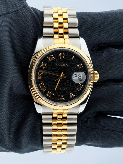 Rolex Black Motif Dial Two-Tone