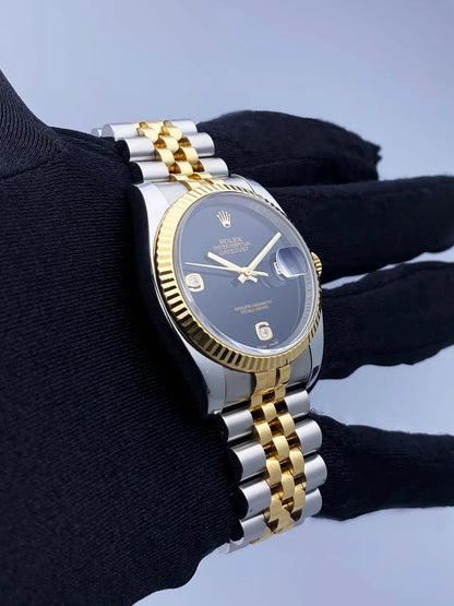 datejust Rolex Two-Tone Black Diamond - Hình 3