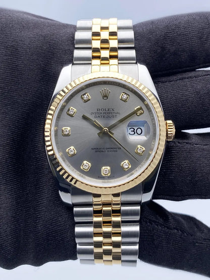 Rolex Grey Diamond Datejust - Hình 2