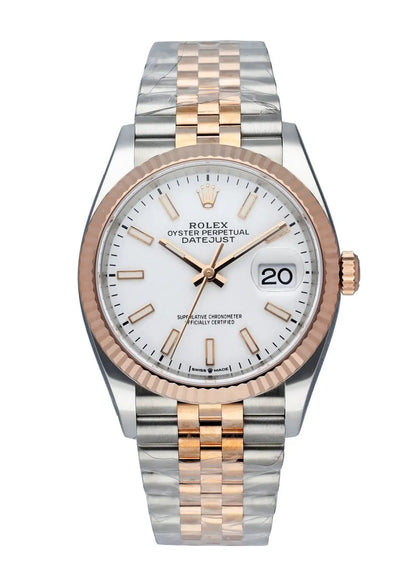 datejust Rolex White Dial Two-Tone