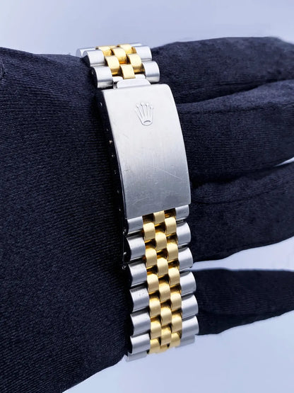 steel Rolex Datejust Black Dial Two-Tone - Hình 7