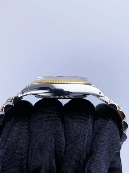 steel Rolex Datejust Black Dial Two-Tone - Hình 6