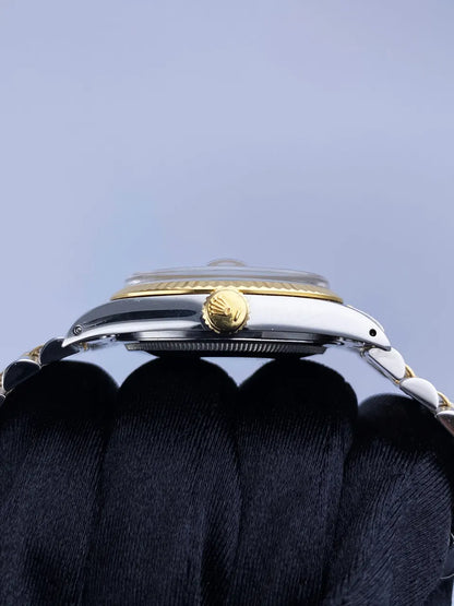 steel Rolex Datejust Black Dial Two-Tone - Hình 5