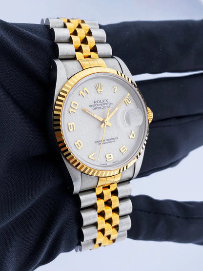 Rolex Silver Arabic Datejust - Hình 3