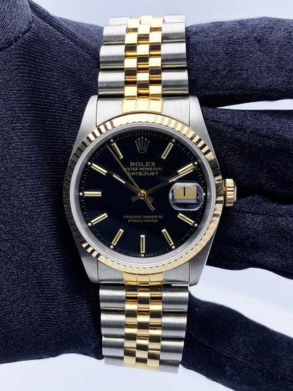 Rolex Black Dial Two-Tone Gold - Hình 2