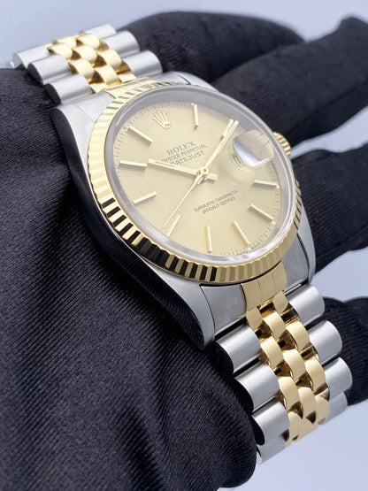 Rolex Two-Tone Gold Champagne datejust fluted - Hình 3