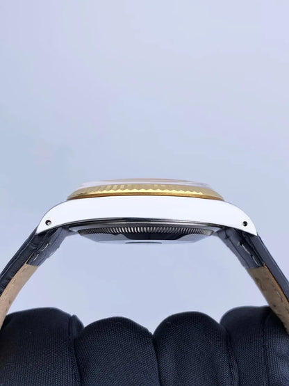 datejust Rolex Gold Dial Leather - Hình 5