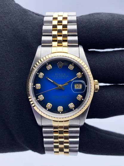 dial Rolex Blue Diamond Datejust - Hình 2