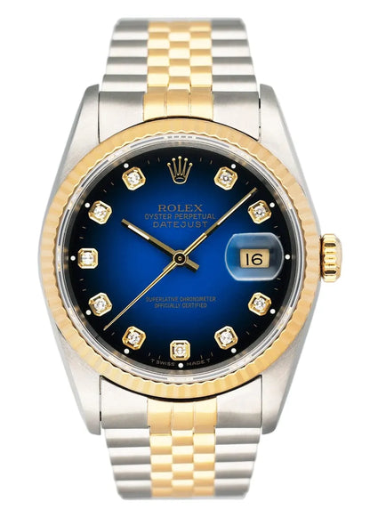 dial Rolex Blue Diamond Datejust