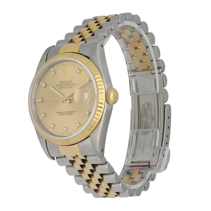 datejust two Rolex Gold Diamond Dial - Hình 2