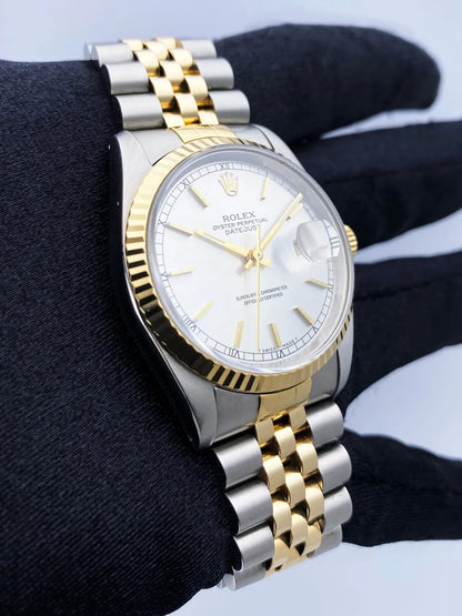 Rolex Two-Tone Silver Fluted Bezel - Hình 3