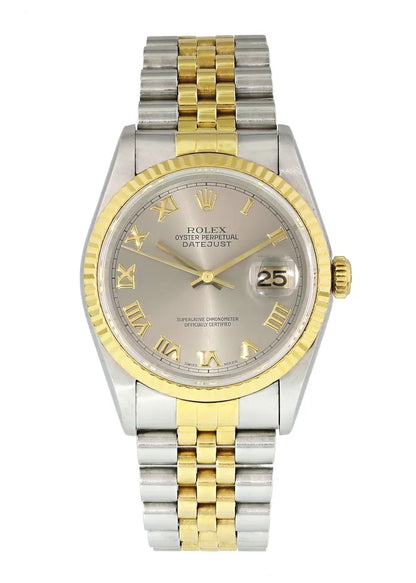 datejust Rolex Two-Tone Silver Roman
