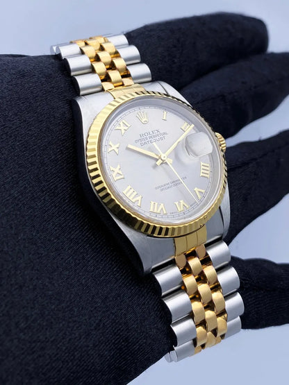 datejust Rolex Two-Tone Silver Roman - Hình 4
