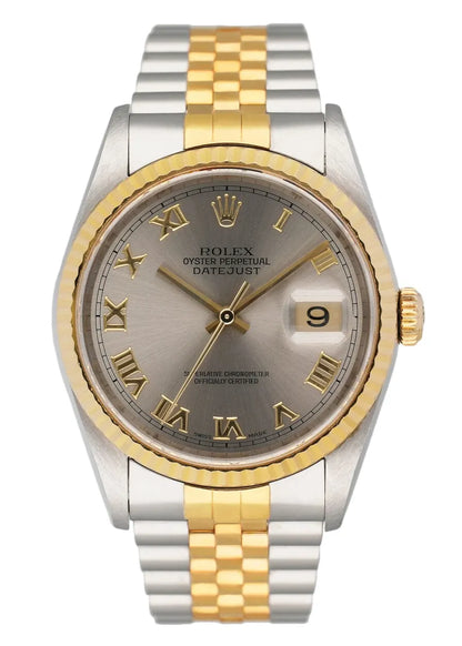 datejust Rolex Two-Tone Silver Roman