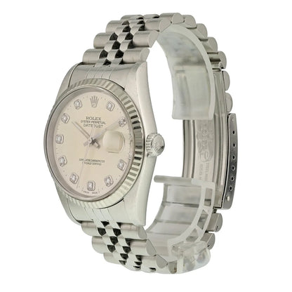 dial Rolex Silver Diamond Datejust - Hình 3