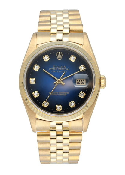 Rolex Blue Diamond Gold Datejust