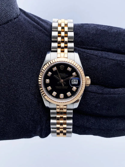 Rolex Two-Tone Black Diamond - Hình 3
