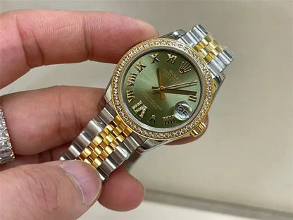 Rolex Datejust Olive Green Diamond Bezel - Hình 4