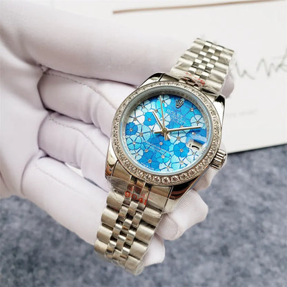 Rolex Floral Blue Datejust - Hình 7