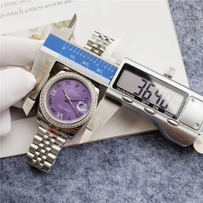 Rolex Purple Dial Diamond Bezel - Hình 3