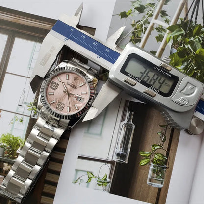 Rolex Pink Dial Diamond Steel - Hình 4