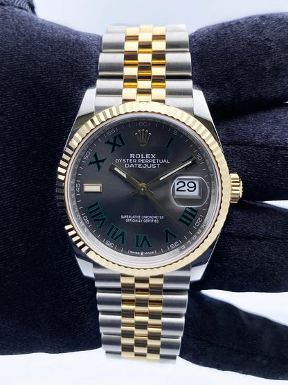 Datejust Rhodium Green Roman - Hình 3