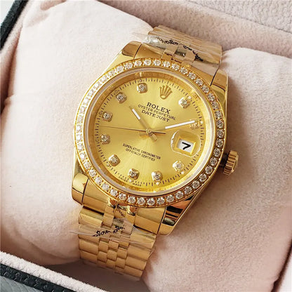 dial Rolex Datejust Gold Diamond Bezel - Hình 3