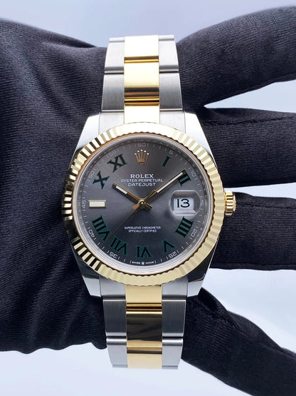 datejust Rolex Slate Green Roman - Hình 2