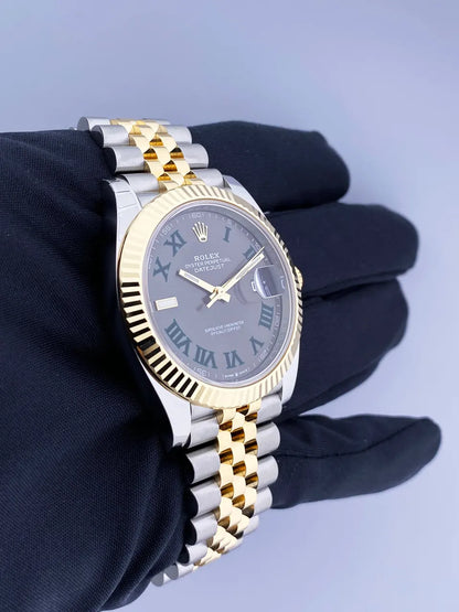 datejust Rolex Slate Green Roman Dial - Hình 2