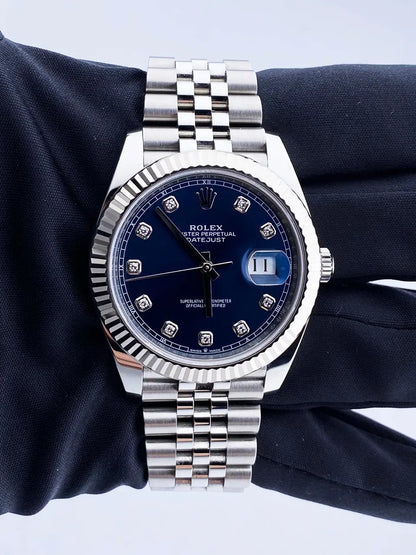 Rolex Blue Diamond Datejust Steel - Hình 3