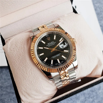 datejust Rolex Two-Tone Black Dial - Hình 2